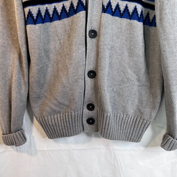Helix Vintage Fair Isle Shawl Collar Fisherman Sweater Mens Size Medium Cotton - Picture 10 of 10